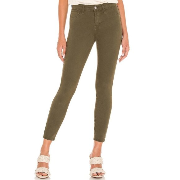 NEW L'AGENCE Margot High Rise Skinny olive Green Pant P2072 - Picture 1 of 11
